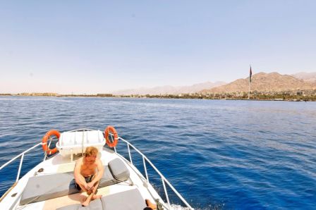 Aqaba, Gulf of Aqaba on the boat